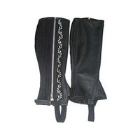 Demi-chaps d'équitation western pour femmes en cuir véritable, tailles sur mesure