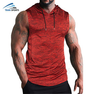 <b>Men's</b> Custom Made Workout Tank Tops Wholesale Gym Clothing with Fashion Print Logos <b>Sleeveless</b> <b>Hoodies</b> with Pullover for <b>Men</b> - Product Image 1