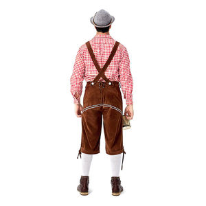 OEM หนังทำกางเกงขาสั้นบาวาเรียนสำหรับผู้ชายในสีน้ำตาลกวางหนังทำหนังวัวกางเกงขาสั้นทำในประเทศปากีสถาน - Product Image 2