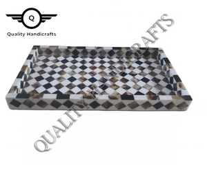 Plateau de service en bois de mangue avec résine époxy DIY, poignée en métal, 35x23x3 cm, finition naturelle, pour hôtels et restaurants, vente chaude - Product Image 3