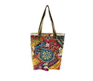 Nouveau meilleur sac bohème Banjara sac en Jute multicolore Boho | Festival artisanal brodé de l'inde par des travaux manuels de qualité