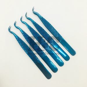 Nouvelle pince à épiler Plasma bleue pour extensions de cils pince à cils en acier inoxydable avec Logo durable pointu pince à cils en vison - Product Image 4