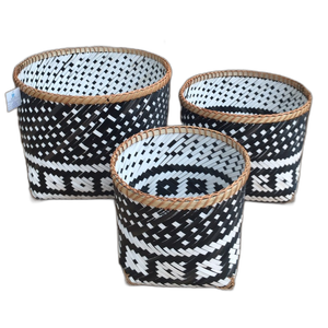 Cesta de bambú tejido Natural, almacenamiento hecho a mano - Product Image 2