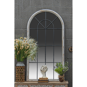 INNOVA HOME ferme style campagnard décoratif <span class=keywords><strong>shabby</strong></span> chic suspendu <span class=keywords><strong>grand</strong></span> <span class=keywords><strong>miroir</strong></span> de sol encadré arc en bois fenêtre <span class=keywords><strong>miroir</strong></span> mural - Product Image 4