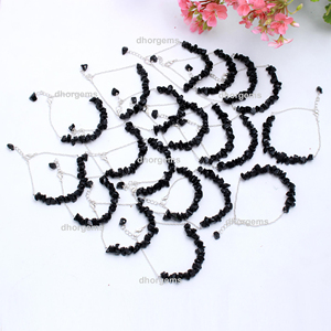 Bracelet de puces de tourmaline rose clair pour femmes perles sans trous avec puces de pierre naturelle pour la fabrication de bracelets en cristal de perles de perles - Product Image 4