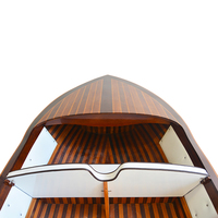 K199 - Bateau pneumatique de luxe Chris Craft Design de 14 pieds, yacht sportif avec coque en fibre de verre et bois, moteur hors-bord pour divertissement et loisirs en rivière