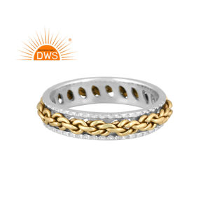 Anillo de Cadena Giratoria de Plata de Ley Fina, Joyería de Plata para Mujer, Regalo para Ella, Fabricante de Joyería India - Product Image 1