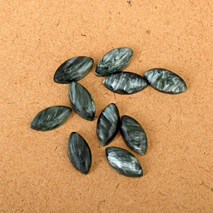 Pierre précieuse naturelle faite à la main de taille 9X4.5 MM Cabochon en vrac pierre de coupe séraphinite en forme de marquise pour la fabrication de bijoux - Product Image 2