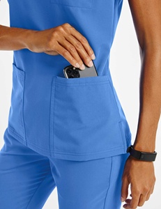 Venta al por mayor personalizado de buena calidad y diseño suave elástico y transpirable tela de gran tamaño uniforme de enfermera y uniforme de hospital - Product Image 2