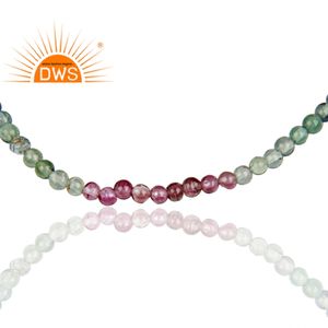 Collar de plata 925 hecho a mano para mujer, joyería con piedras preciosas naturales de turmalina, cuentas, venta al por mayor - Product Image 2