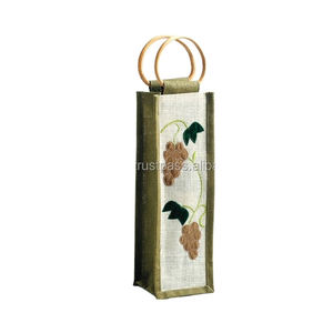 2024 nuevo diseño yute bolsa de vino bolsa de botella logotipo personalizado impreso yute bolsas de vino proveedor - Product Image 3