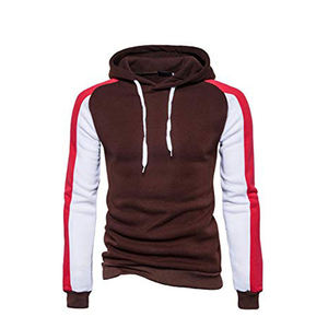 Sweat-shirts à capuche zippés en polyester/coton à carreaux tricotés sur mesure de haute qualité - Product Image 4