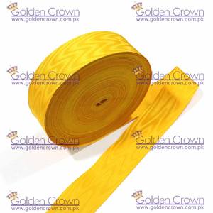 ริบบิ้นผ้ากรอสเกรนคุณภาพสูงสองด้านลายโมรีสีเหลืองสำหรับเครื่องราชอิสริยาภรณ์เมสัน - Product Image 4
