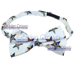 Golden Crown Custom Printed Heat-Transfer Silk Woven <b>Polyester</b>/Cotton Masonic Order Eastern Star Adjustable Quick Dry Bow <b>Tie</b> - Product Image 2