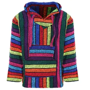 Yüksek kaliteli akrilik malzeme erkek Baja Hoodies tam kollu kazak erkek Baja Hoodies