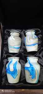 Recuerdo de latón azul del océano, urna de cremación, suministros funerarios, BRASSWORLD, INDIA - Product Image 4