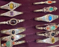 Bracelets manchette classiques en argent sterling 925, forme fleur, faits main au Népal, avec perles d'eau douce et pierres turquoise, pour fêtes, unisexe