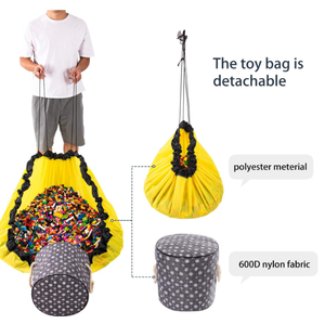 Portable Kids Toy Storage Bag Basket organizer and Play Mat updated toy storage organizer