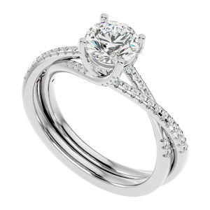 Elegante anillo de diamante solitario de oro blanco de 10 quilates Diamantes puros con pureza de metal Hermosa joyería - Product Image 1