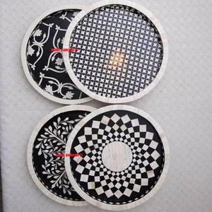 Plateau de service artisanal en bois mère de la perle, pour décor de l'aïd, plateau de cuisine, cadeau, plateaux du RAMADAN arabe, offre spéciale, 1 pièce - Product Image 1