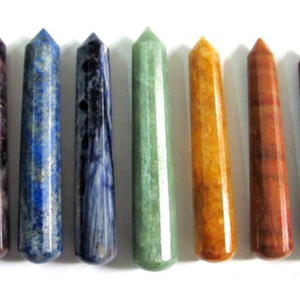 <b>Chakra</b> 16 Faceted Massage Wands Gemstone Agate Carved Technique Feng Shui Style for Souvenir Use Direct from Supplier - Product Image 1