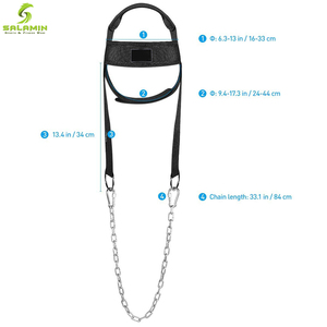 สายรัดยกพร้อมโซ่,สายรัดศีรษะแบบปรับได้สำหรับฝึกคอ - Product Image 2