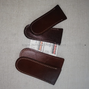 Funda de cuchillo de cuero personalizable ISONZ para hoja de Damasco, caza duradera y supervivencia, compatible con OEM y ODM - Product Image 3