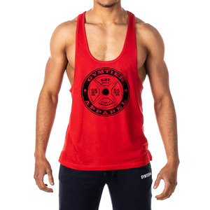 Custom Made Men's U-Neck Tank Top with <b>Stringer</b> <b>Vests</b> for Running Gym & Workout Features Custom Printing Designs for Athletes - Product Image 1
