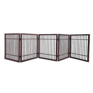 Pliage durable à 4 panneaux pour les barrières de sécurité autoportantes en bois de manguier pour animaux de compagnie Nouveau design en Cardinal pour animaux de compagnie - Product Image 2