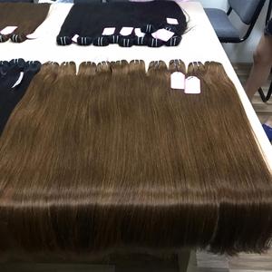 Extensions de cheveux humains lisses et raides, 18 pouces, haute qualité, pour la confection de perruques en cheveux naturels - Product Image 1