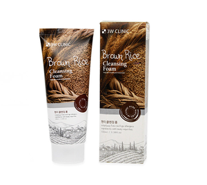 Cosmétique coréenne 3W CLINIC BROWN RICE CLEANSING CREAM Crème nettoyante anti-rides éclaircissante Démaquillant Soin des pores et du sébum 100ml Tout usage - Product Image 1
