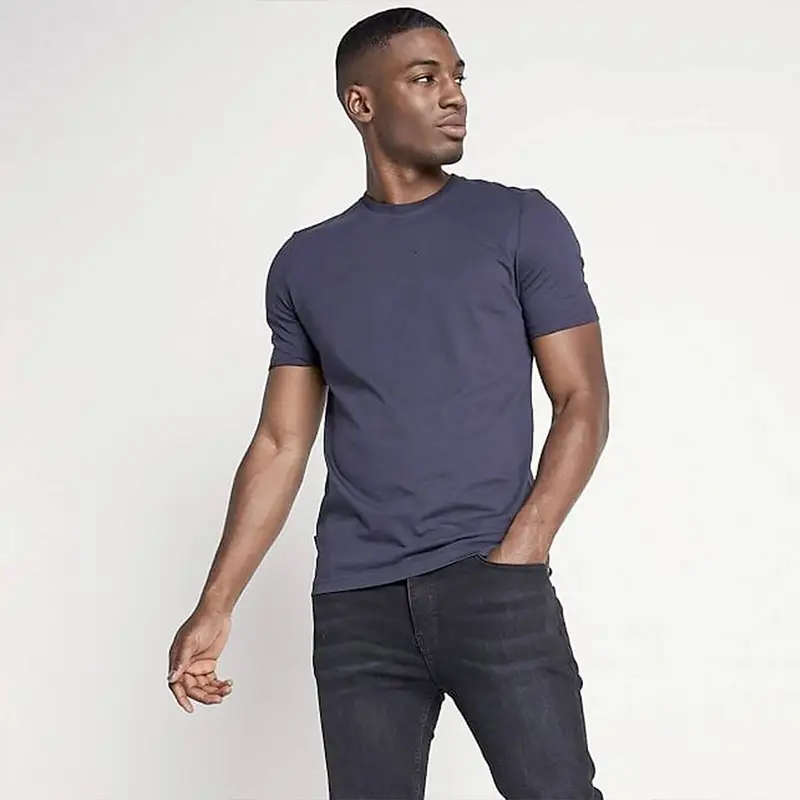 Camiseta de manga curta com logotipo para homens, camiseta com manga curta 100% algodão, estampada personalizada, gráfico