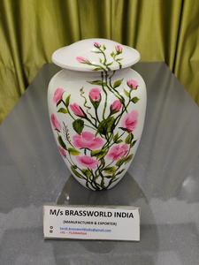 Aluminum Aesthetic Hand Painted Adult Cremation Urn Brassworld India <b>Funeral</b> <b>Supplies</b> - Product Image 4