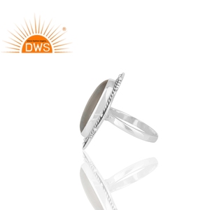 Anillo de declaración de piedras preciosas de piedra de luna de arcoíris Natural de Plata de Ley 925, joyería para mujer, regalo para ella - Product Image 4