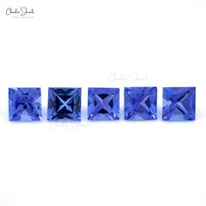 Pierre de naissance de décembre 0.62 Ct bijoux en tanzanite naturelle pierre précieuse 5MM carré à facettes de qualité supérieure tanzanite bleue en vrac à vendre - Product Image 3
