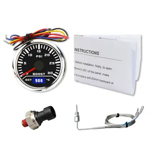 52mm Universal White LED Combo Electrical egt boost gauge Pyrometer 900C EGT Gauge for Diesel Engine