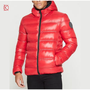 Customized Men's Quilted <b>Jacket</b> Hoody <b>Thin</b> <b>Puffer</b> with Stand Collar for Winter High Quality Coated Process - Product Image 1