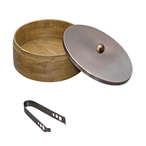 Boîte à chapati au design élégant avec couvercle en métal et pince, boîte à roti de qualité supérieure, forme ronde, taille personnalisée, boîte à roti en vrac - Product Image 2