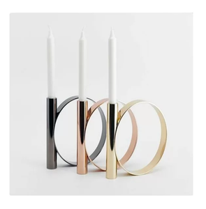 Candelabro de metal con acabado dorado para fiesta de boda, soporte de mesa decorativo, elegante - Product Image 6