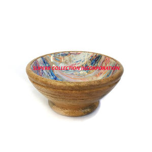 Bol de luxe en bois imprimé manga, pour Fruits et salade de blé, à usages multiples, fait à la main en inde, vente d'usine OEM, 1 pièce - Product Image 2