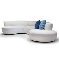 Geschwungenes Zeitgenössisches Ausziehbares Chesterfield-Ecksofa-Set mit Massivholzrahmen, Anpassbare Größe für Wohnzimmer in Apartments