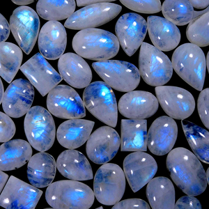 Bandeja de piedra lunar personalizada, cabujón de cristal, piedra lunar, pera, corazón plano, piedra lunar, pulsera de cristal etíope, Ópalo Suelto - Product Image 1