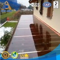 Panneaux en polycarbonate (PC) certifiés ISO pour l'extérieur, couleur personnalisée, SUN ASIA, structure plate solide à double paroi, résistant à la chaleur et aux UV