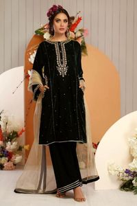 ---NEW--DESIGNER--LONG--KURTA & STYLISH PLAAZO--WITH ELEGANT EMBROIDERY WORK---FOR Party-wear-dress for Party/ Wedding =2021-- - Product Image 2