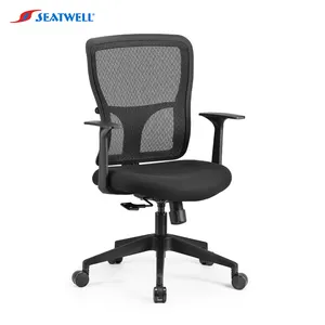 Ergonomic High quality Mid Back Modern Black Swivel Office Seat Computer Mesh Chair