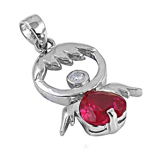 Flying Bird Style CZ Pendant Pink Gemstone Cubic Zirconia 925 Solid Sterling Silver Pendant 925 Trendy <b>Gift</b> <b>for</b> <b>Her</b> - Product Image 2