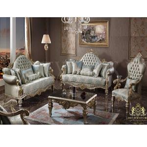 Conjunto de sofás tallados a mano de estilo europeo para sala de estar, muebles de lujo para salón, de madera brillante, tallado a mano - Product Image 1