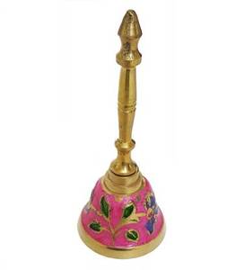 Campana de latón puro hecha a mano para decoración del hogar, campana de Pooja hecha a mano de calidad prémium para decoración de templo y latón - Product Image 1