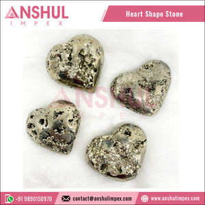 Corazones hinchados y rugosos de 2 pulgadas, Color gris, curación Natural, pirita de Perú - Product Image 3