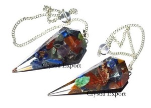 Supplier of Chakra Faceted Orgone Pendulums : Chakra Faceted Orgone Pendulums for Sale - Product Image 2